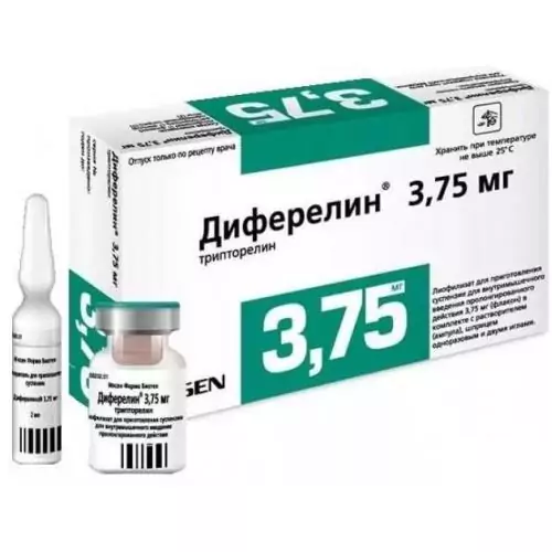 Диферелин лиоф сусп в/м пролонг 3.75мг фл комп раств N1 (Трипторелин)