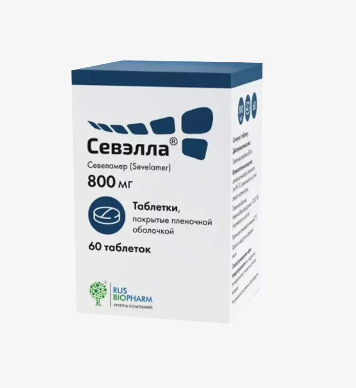 Севэлла таб. плен/об 800мг фл №60 (севеламер)