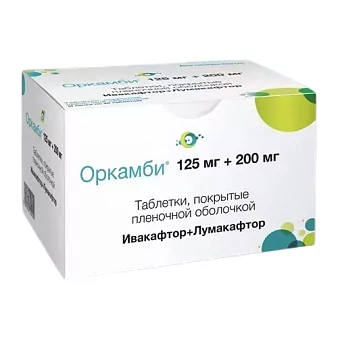 Оркамби тб плен/об 125мг+200мг бл N 112 (Ивакафтор+Лумакафтор)