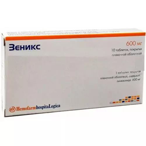 Зеникс 600мг. таб.п.о №10 (линезолид)