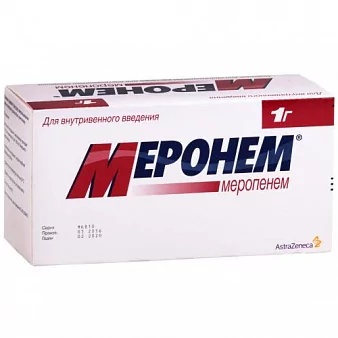 Меронем пор д/и в/в р-ра 1г фл N10(меропенем)