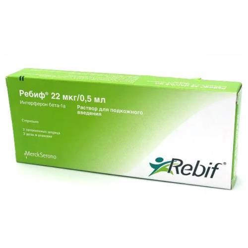 Ребиф р-р д/и п/к 22мкг шпр 0.5мл N3(интерферон-бета-1а)